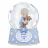 Precious Moments ''Jesus Loves Me'' Boy Holding Teddy Bear Musical Waterball