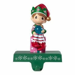 Precious Moments Elf Christmas Stocking Holder Table Decor