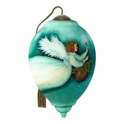 Precious Moments Angel With Holly Christmas Ornament