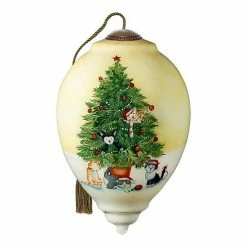Precious Moments Christmas Tree Cats Ornament