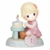 Precious Moments Age 1 Girl & Cake Figurine Blonde