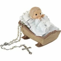 Precious Moments Cradled In His Love Boy Rosary & Rosary Box Table Decor 2-piece Set