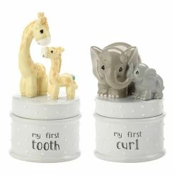 Precious Moments Elephant/Giraffe Set First Tooth Box