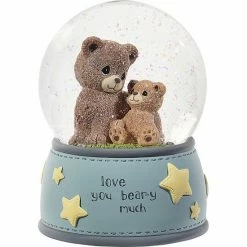 Precious Moments Love You Bear-y Much Musical Snow Globe Table Decor