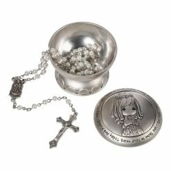 Precious Moments Set/2 Girl Communion Box With Rosary
