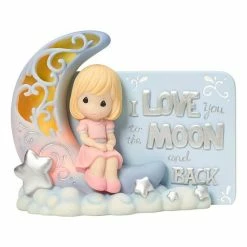 Precious Moments "I Love You To The Moon" Light-Up Girl Figurine
