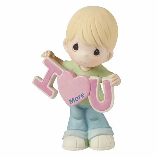 Precious Moments Boy Holding "I Love U More" Figurine 1 Precious Moments Boy Holding "I Love U More" Figurine
