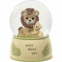 Precious Moments Wild About You Lion Musical Snow Globe