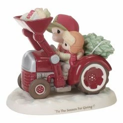 Precious Moments Father & Son In Tractor Christmas Figurine