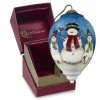 Precious Moments Snowmen Winter Glass Christmas Ornament