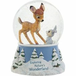 Disney's Bambi Winter Musical Snow Globe Table Decor By Precious Moments