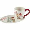 Precious Moments Gnome Milk Cookies For Santa Plate & Cup 2-piece Set