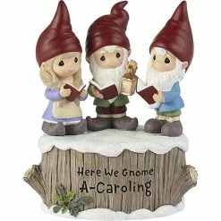 Precious Moments Three Gnomes Caroling Musical Table Decor