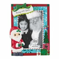 Precious Moments Santa Visit 4" X 6" Christmas Frame Table Decor