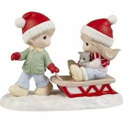 Precious Moments Sledding Figurine Christmas Table Decor