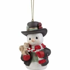 Precious Moments Snowman Candy Cane Christmas Ornament