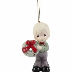 Precious Moments Boy Wreath 2022 Christmas Ornament