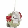 Precious Moments Dog Wreath 2022 Christmas Ornament
