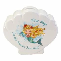 Precious Moments Dive Deep For The Treasure You Seek Ceramic Mermaid Piggy Bank -Precious Moments shop unnamed file 76